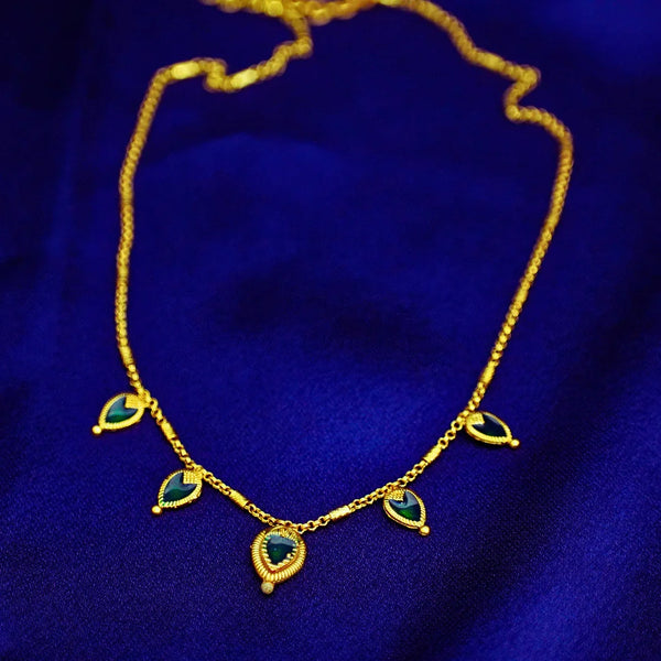 Simple Palakka Necklace Mala In Green and Red Colour FS277N - freakysera