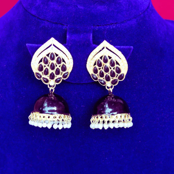 Small jhumka earrings in black, blue, yellow, red, pink, green FS321E - freakysera