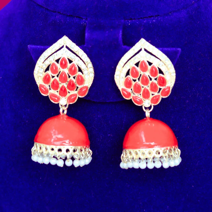Small jhumka earrings in black, blue, yellow, red, pink, green FS321E - freakysera