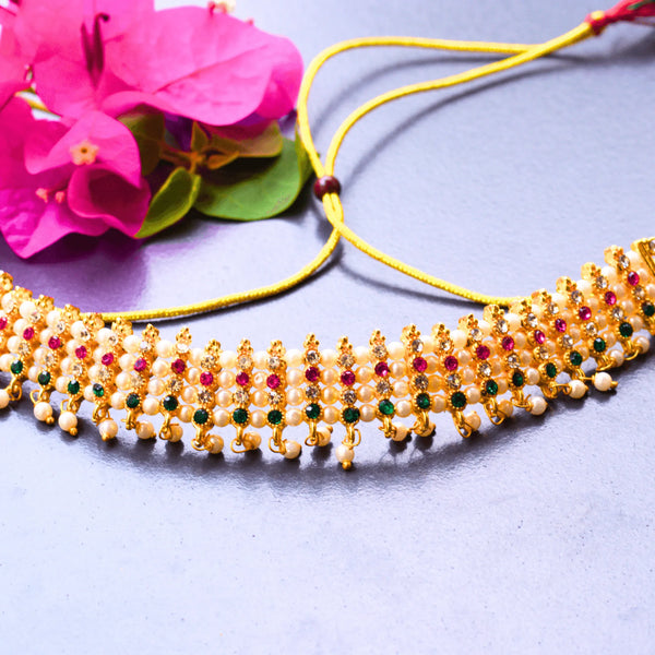 Stylish Pearl Choker - Multi Color Style FS106M - freakysera