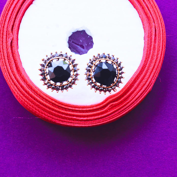 Trendy Black Studs Earrings Style FS152 - freakysera