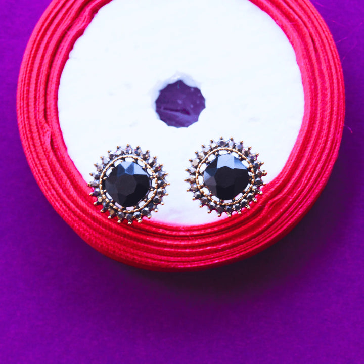 Trendy Black Studs Earrings Style FS152 - freakysera