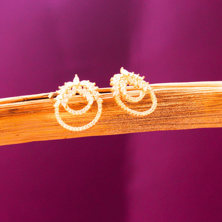 Western Earrings Simple White Stone Studs Style FS170 - freakysera