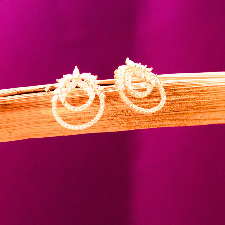 Western Earrings Simple White Stone Studs Style FS170 - freakysera