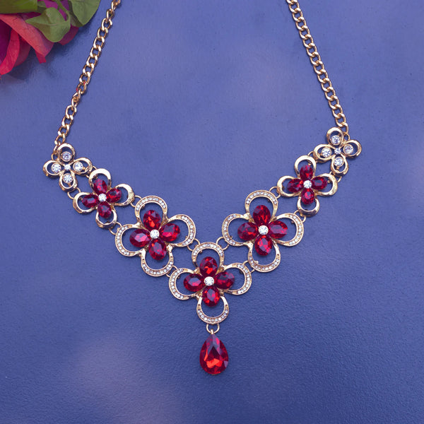 Western Necklace With Gold and Red Stones FS119 - freakysera