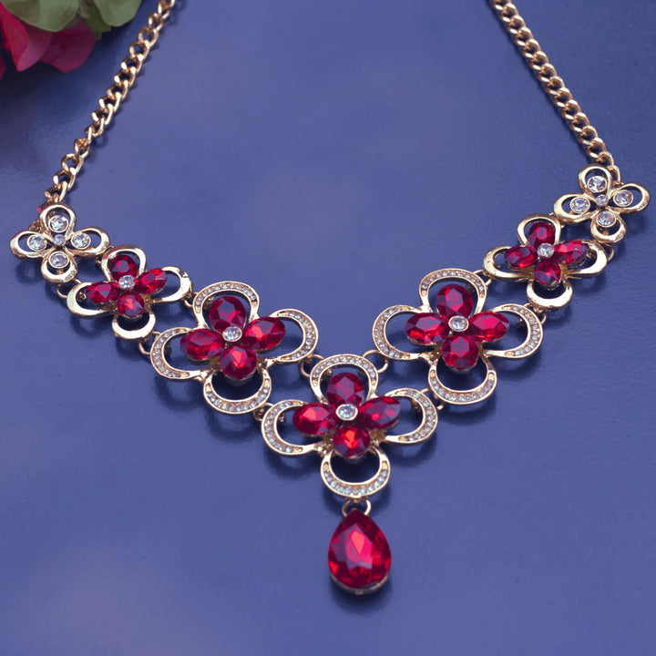 Western Necklace With Gold and Red Stones FS119 - freakysera