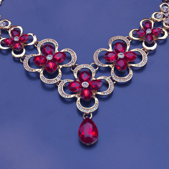 Western Necklace With Gold and Red Stones FS119 - freakysera