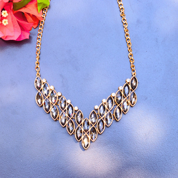 Western Style Necklace With Black Stones FS122 - freakysera