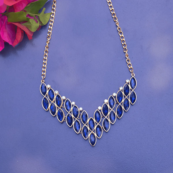 Western Style Necklace With Dark Blue Stones FS120 - freakysera