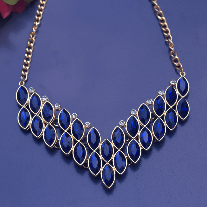 Western Style Necklace With Dark Blue Stones FS120 - freakysera