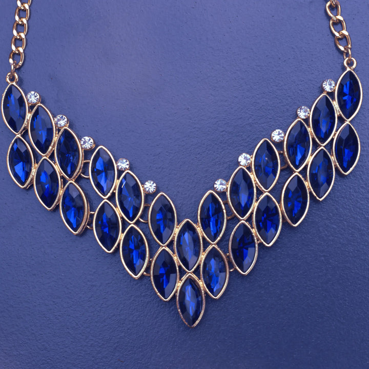Western Style Necklace With Dark Blue Stones FS120 - freakysera