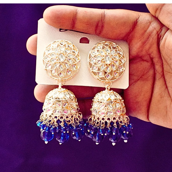 Yellow, Maroon, Peacock green, Blue,Light Green, multicolor, Pink, Red Jhumkas FS333E - freakysera