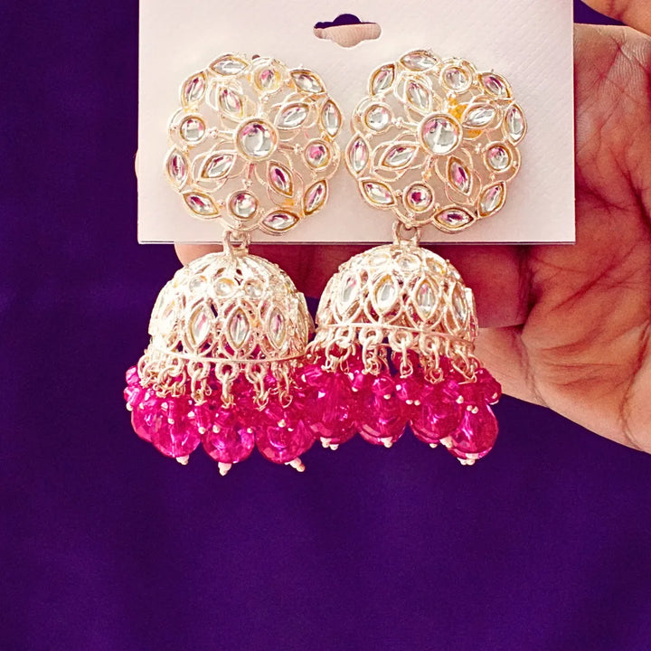 Yellow, Maroon, Peacock green, Blue,Light Green, multicolor, Pink, Red Jhumkas FS333E - freakysera