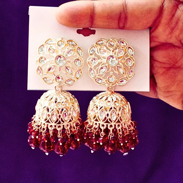 Yellow, Maroon, Peacock green, Blue,Light Green, multicolor, Pink, Red Jhumkas FS333E - freakysera