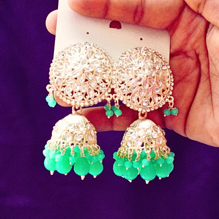Yellow, Maroon, Peacock green, Blue,Light Green, multicolor, Pink, Red Jhumkas FS333E - freakysera