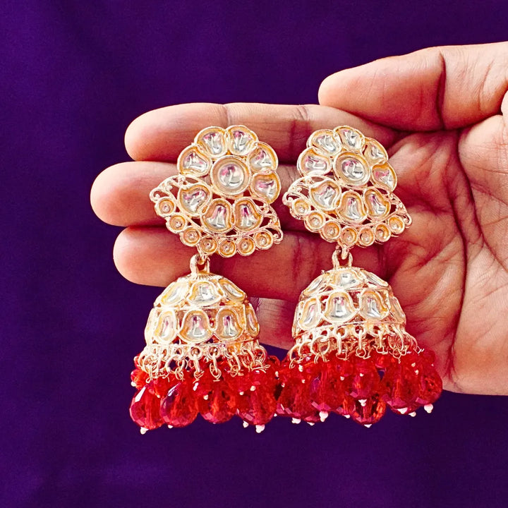 Yellow, Maroon, Peacock green, Blue,Light Green, multicolor, Pink, Red Jhumkas FS333E - freakysera